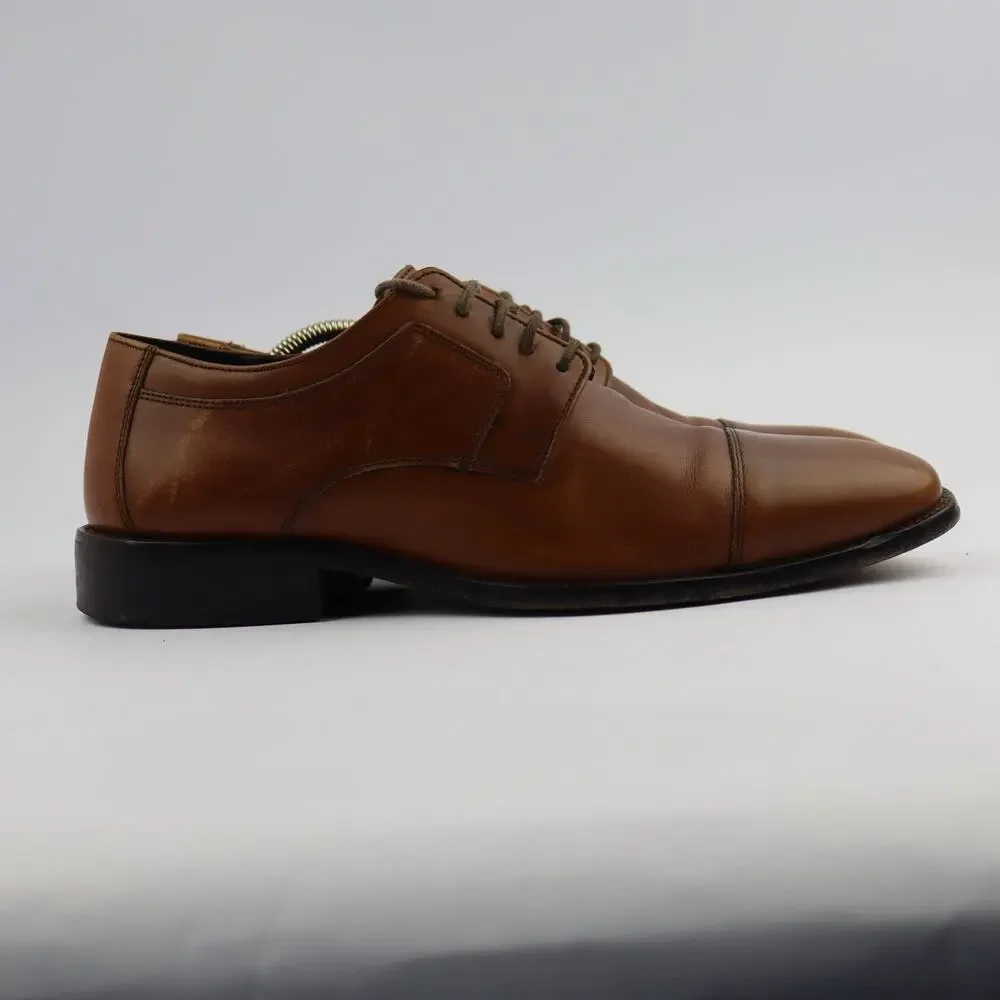 J.Murphy Johnston & Murphy Mens 9.5W Natural Leather Cap Toe Oxford Dress Shoe